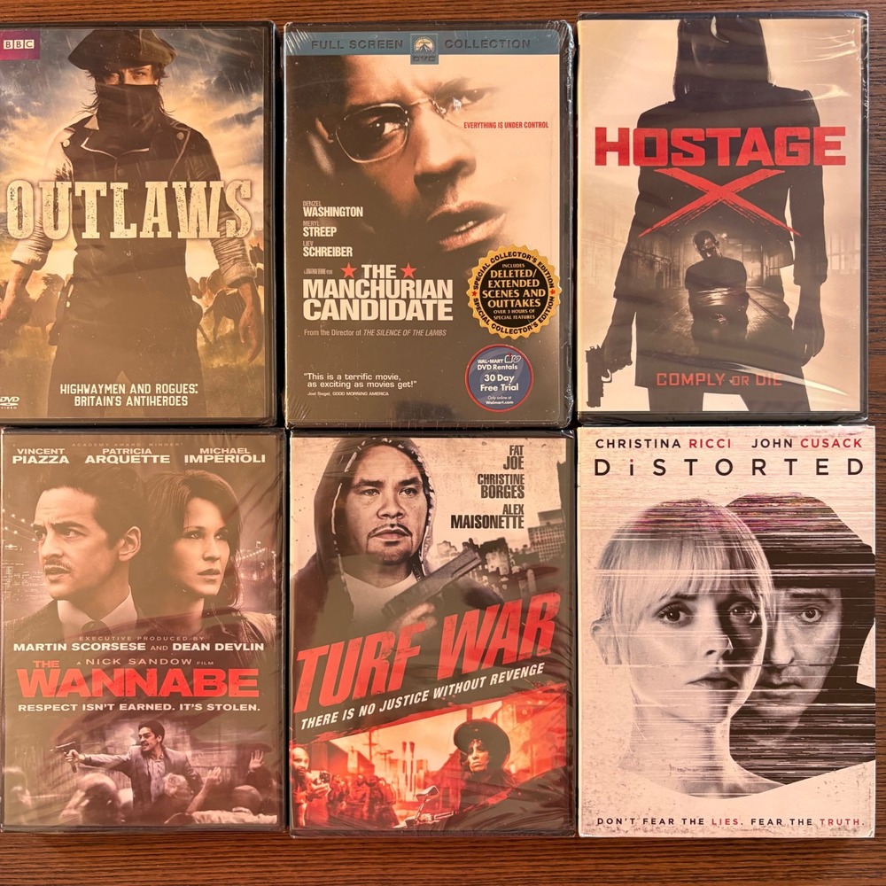 Lot 6 Thriller Action Movies DVD Bundle New Sealed Manchurian Candidate Outlaws